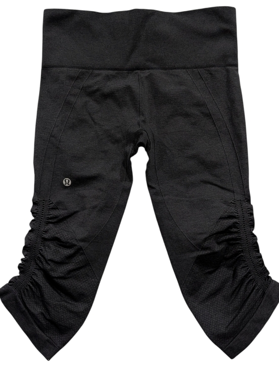 lululemon athletica Pants - Lululemon Ebb to Flow Ruched Crops Black Size 6 Seamless Leggings